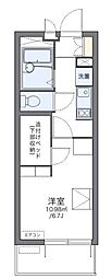 レオパレス市川原木 1Kの間取図画像