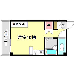 エトワール二葉町 ワンルームの間取図画像