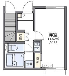 レオネクストファイン 1Kの間取図画像