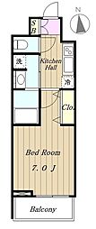 コーボック桜ヶ丘 ワンルームの間取図画像