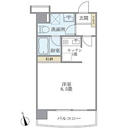 ティアラ恵比寿 1Kの間取図画像
