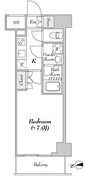 MYRIARESIDENCE浅草橋 1Kの間取図画像