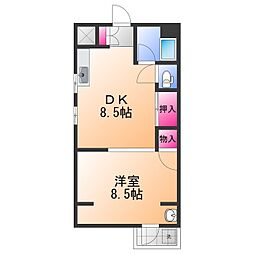 マンション新川 1DKの間取図画像