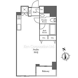 フリーディオ四谷三丁目 10階ワンルームの間取り