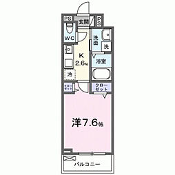 プレッソパーク 1Kの間取図画像