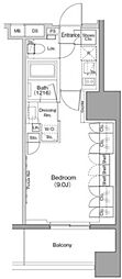 ザ・パークハビオ木場 1Kの間取図画像