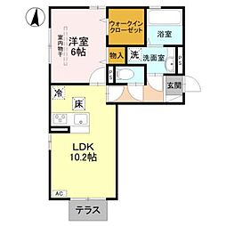 グランステラ 1LDKの間取図画像