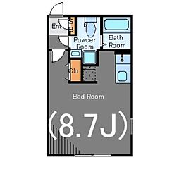 COTE21 ワンルームの間取図画像