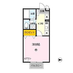 ソレイユ・オーミ 1Kの間取図画像