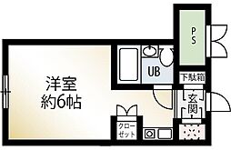 グランディアテラス青葉台 ワンルームの間取図画像