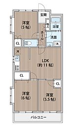 メゾンラポーム2 3LDKの間取図画像