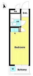 ハイシティ自由が丘第2 ワンルームの間取図画像