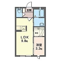 インペリアルＢ 00102 ｜ 群馬県高崎市貝沢町1108-3（賃貸アパート1LDK・1階・34.02㎡） その2