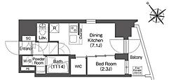 COMFORIA東大井2 1DKの間取図画像