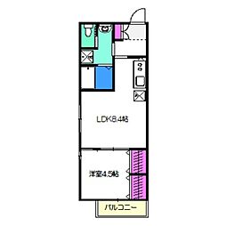 ロイヤルレジデンス住吉沢之町PART1 1LDKの間取図画像