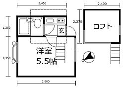 TNハイム 1Kの間取図画像