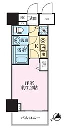 グランド・ガーラ銀座 14階1Kの間取り