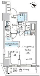 PARKAXIS神保町 1LDKの間取図画像