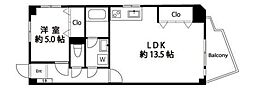 クリーン太子堂 1LDKの間取図画像