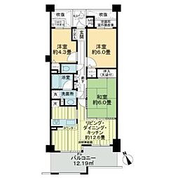 ライオンズヒルズ青葉台南 3LDKの間取図画像