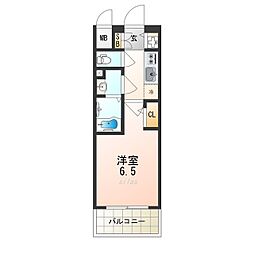 エスリード大阪プライムゲート 1Kの間取図画像