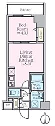 足立区東和2丁目マンション 1LDKの間取図画像