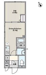 エルファーロ三軒茶屋VI 1階1DKの間取り