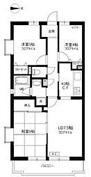 グレース桜新町 3LDKの間取図画像