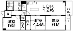 シャンティー枚方香里橋 3LDKの間取図画像