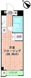 アサミハイツ 1Kの間取図画像