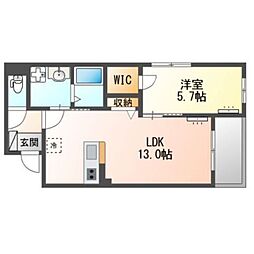 (仮)立川市一番町4丁目新築 1LDKの間取図画像