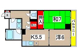 セントラーレ十二番館 2Kの間取図画像