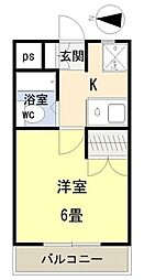 戸田パークハイツ 1Kの間取図画像