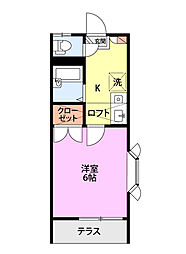 フェアモント 1Kの間取図画像