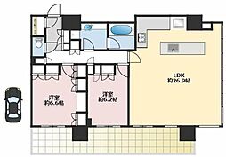 ザ・ヨコハマフロントタワー 2LDKの間取図画像