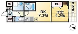 レオンコンフォート神戸駅前 1DKの間取図画像