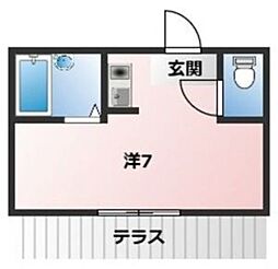 コーポ佐藤 ワンルームの間取図画像