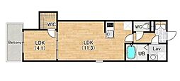 (仮称)ジーメゾン西湊ベルジュール 1LDKの間取図画像