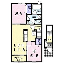 ヴィラフェニックス 2LDKの間取図画像