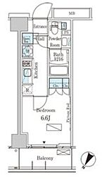 ParkAxis横濱大通り公園 1Kの間取図画像