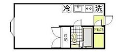 ハイツライラックナカムラ ワンルームの間取図画像
