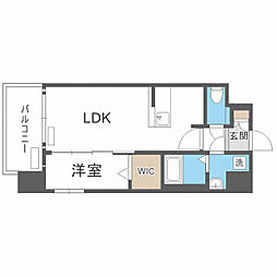 グランフォーレ博多駅プレミア 1LDKの間取図画像