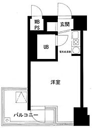 メインステージ王子駅前 10階ワンルームの間取り