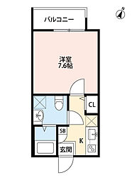 阪急京都本線 上新庄駅 徒歩8分の賃貸アパート 1階1Kの間取り
