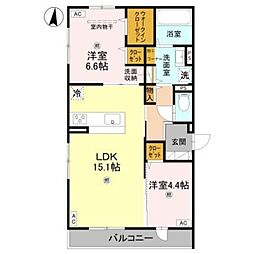 ドゥジエム高石 2LDKの間取図画像