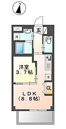ラ・ベルメール 1LDKの間取図画像