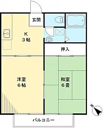パトラハウス小金井 2Kの間取図画像
