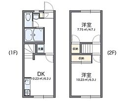 レオパレスピクシー八ヶ崎 2DKの間取図画像