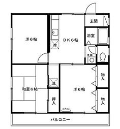 ベルドール 3DKの間取図画像