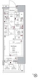 AZESTアオト2 1Kの間取図画像